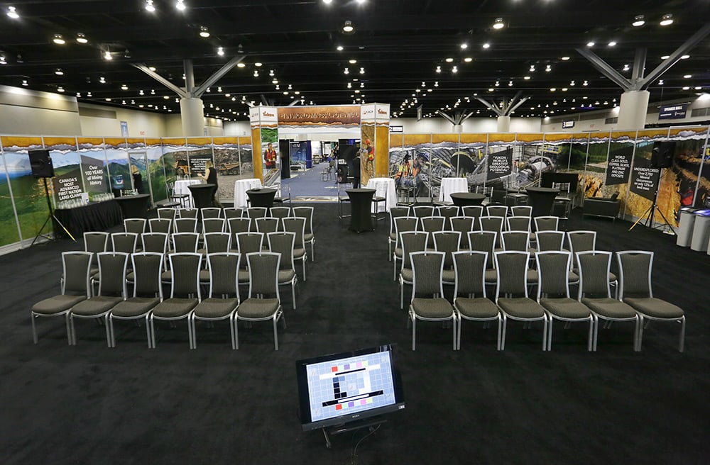 Vancouver Resource Investment Conference — LEVY show build, photo 03.